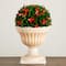 22in. UV Resistant Artificial Red Tip Photinia Christmas Ball in Classic Decorative Planter (Indoor/Outdoor)